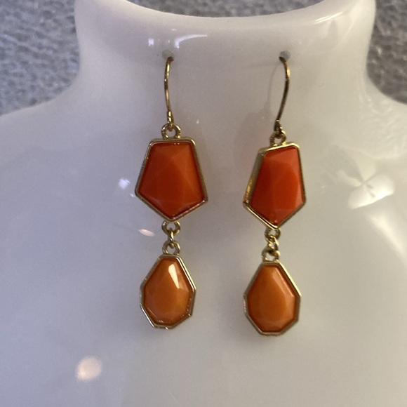 Charming Charlie - Coral Goldtone French Hook Dangle Earrings - Picture 2 of 6